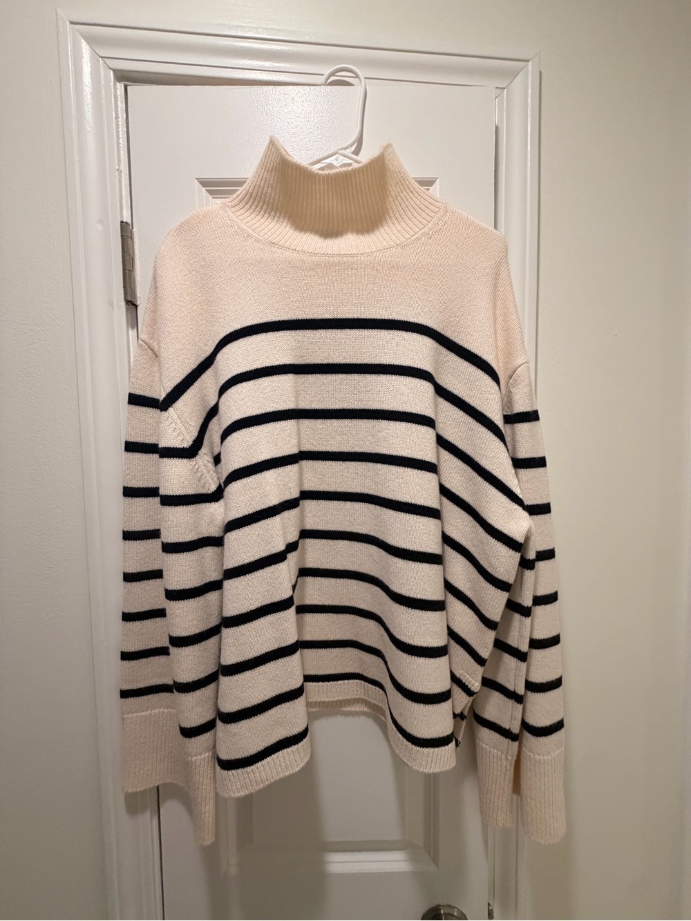 Anine Bing  NEW- Cream and Black Stripe Turtleneck Sweater